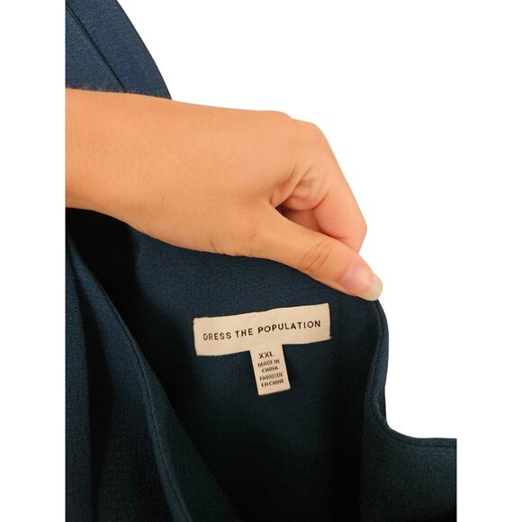 Dress the Population Peacock Blue One Shoulder Georgina Dress NWOT Size XXL - Picture 6 of 14